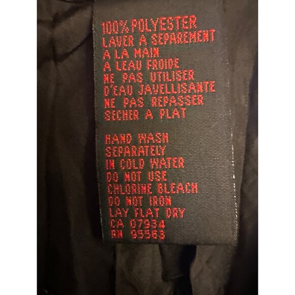 Simon Chang Sheer Black Striped Long Sleeve Button Down Shirt Size 8 Goth Witchy - Picture 3 of 4